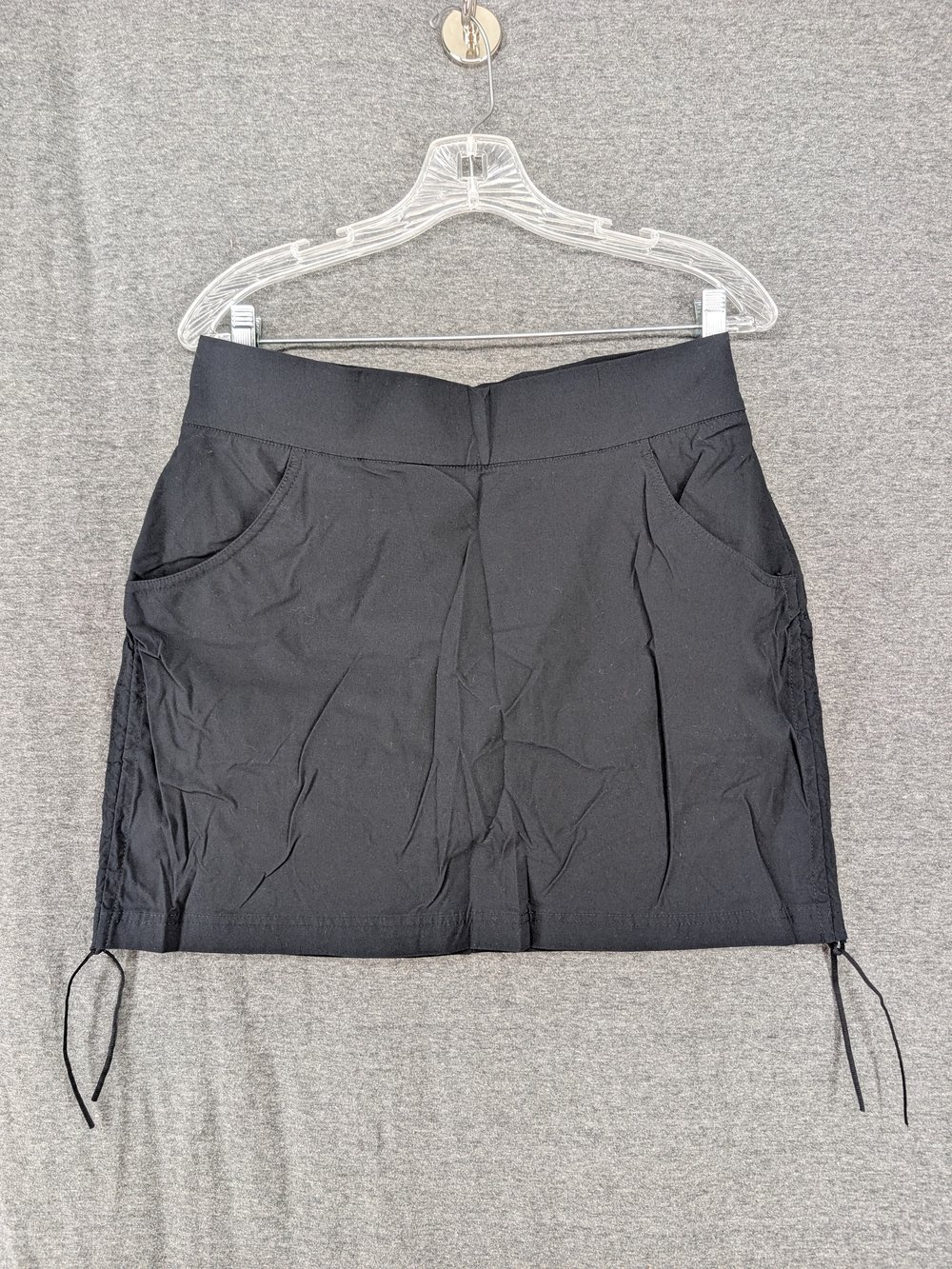 Women’s Black Drawstring Hem Mini Skort
